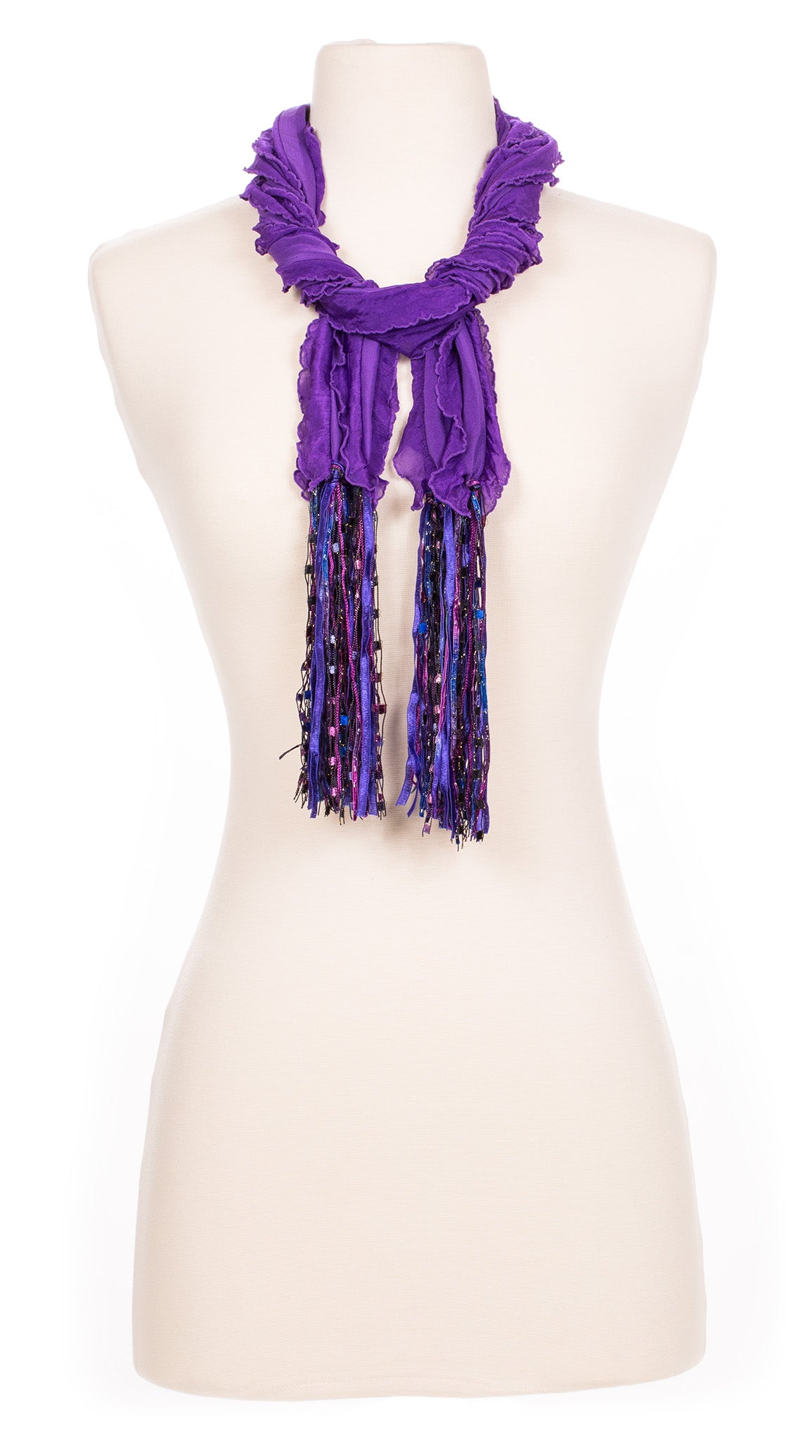 Solid Violet Waves Fabric Scarf