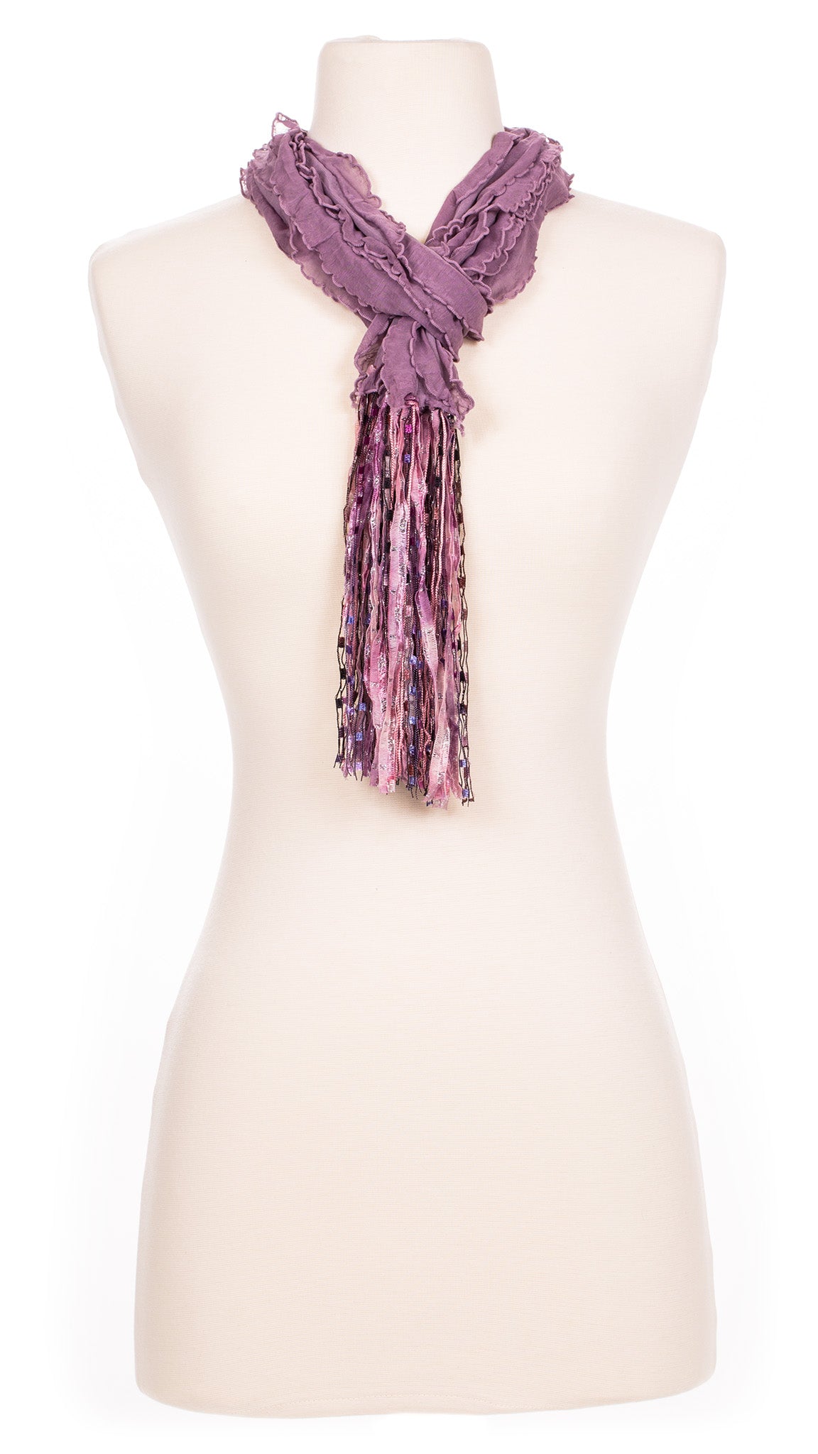 Solid Mauve Waves Fabric Scarf