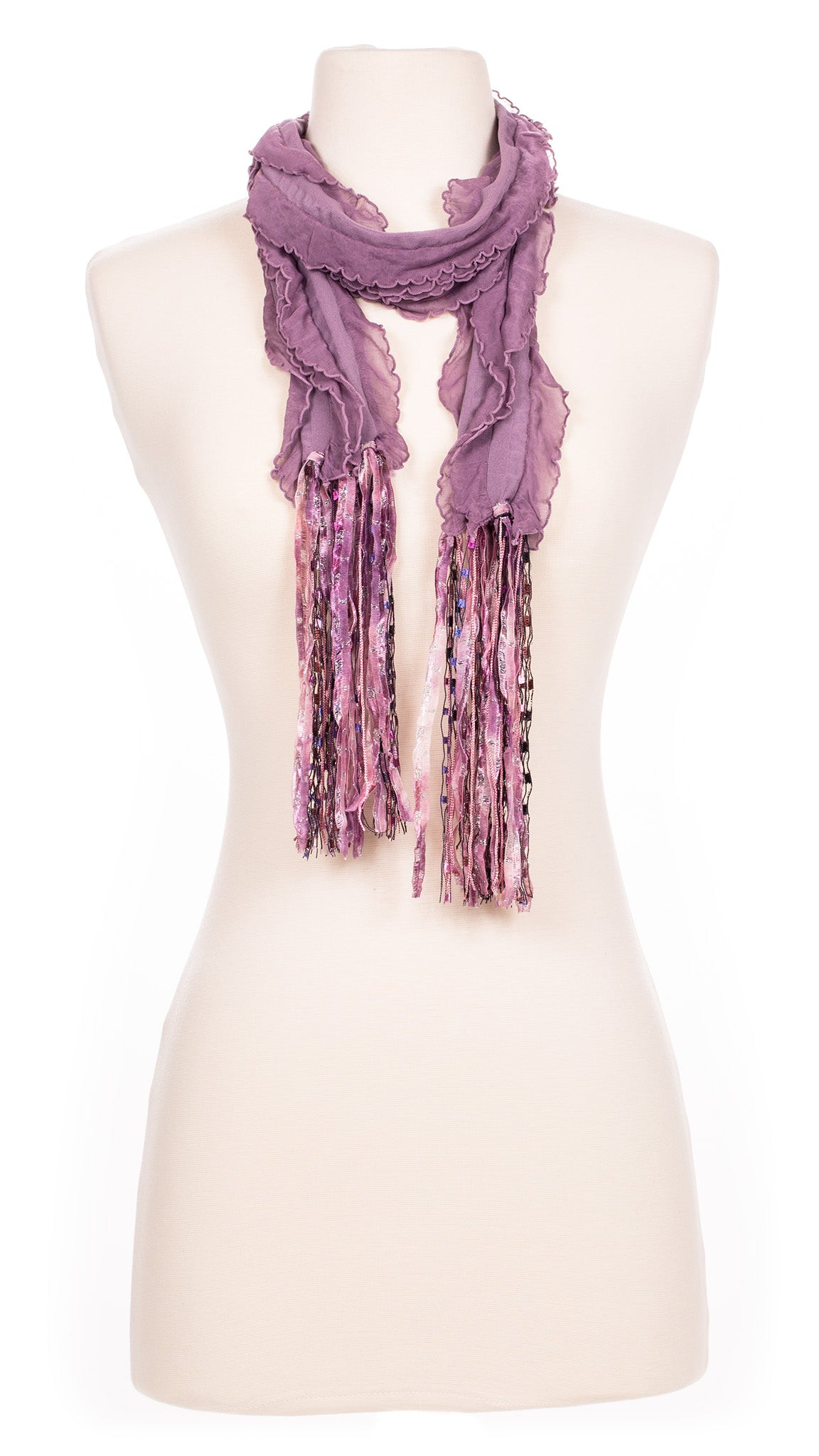 Solid Mauve Waves Fabric Scarf