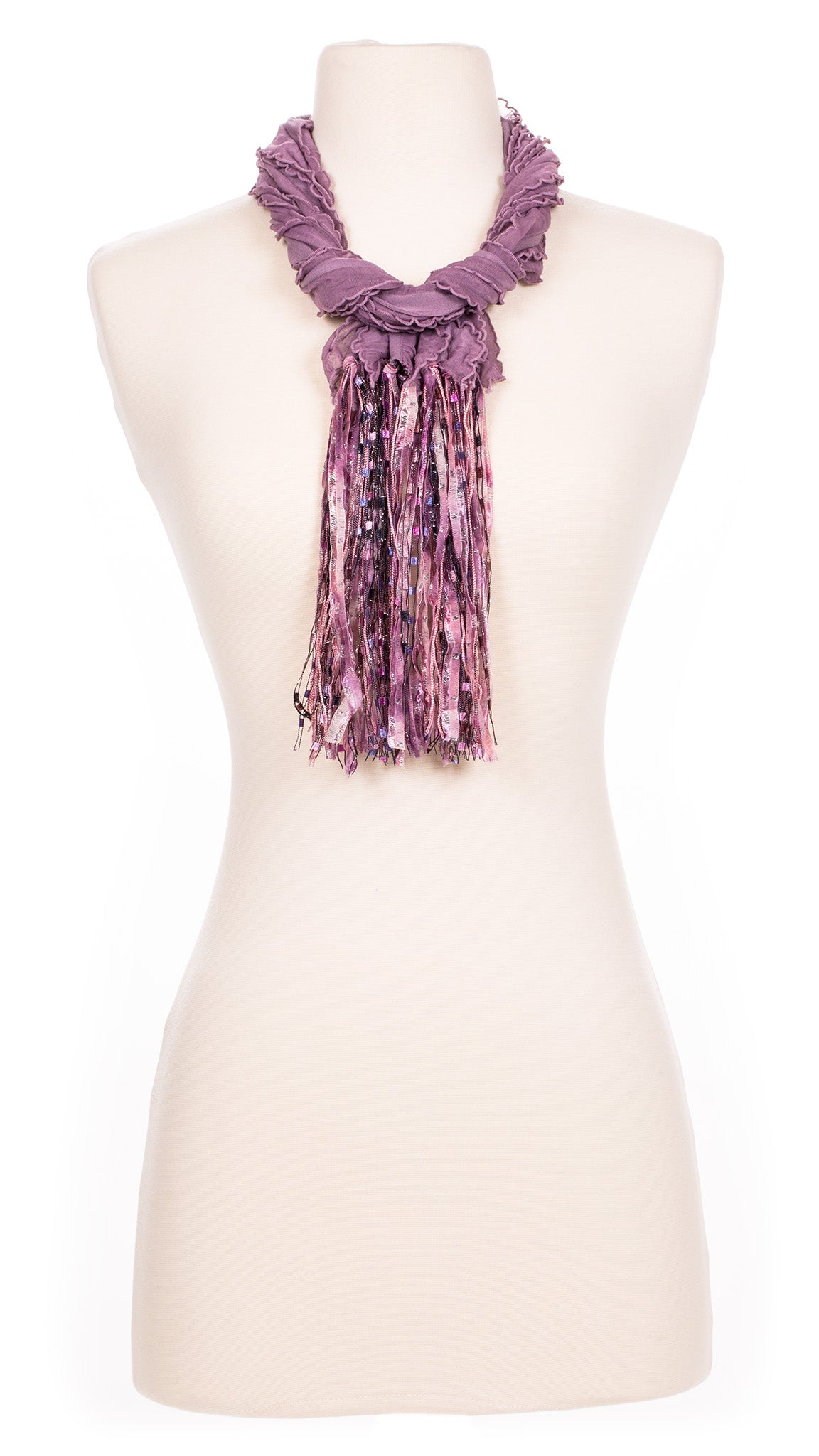Solid Mauve Waves Fabric Scarf