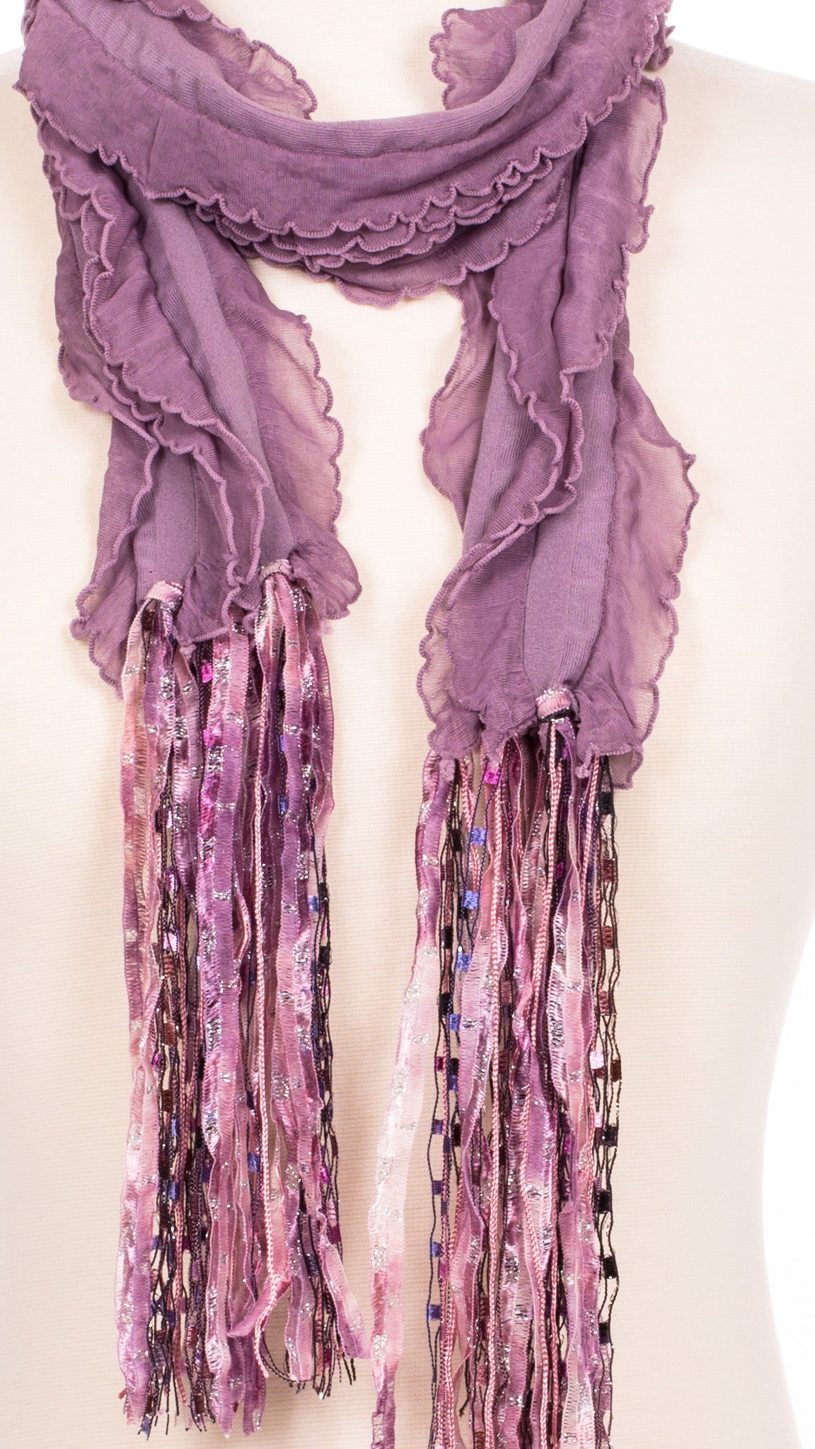Solid Mauve Waves Fabric Scarf
