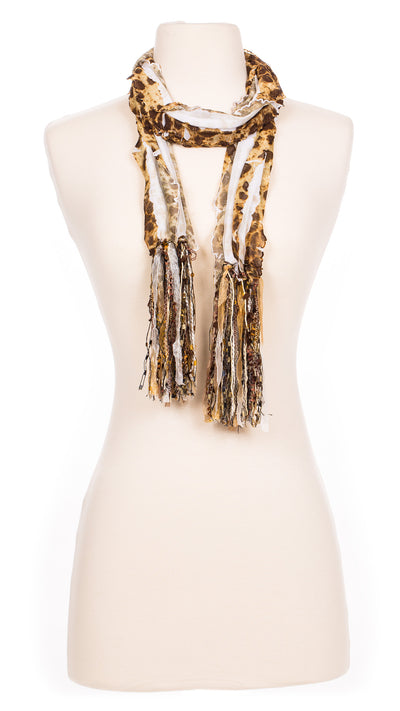 Patched Leopard Fabric Scarf