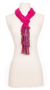 Solid Raspberry Waves Fabric Scarf