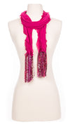 Solid Raspberry Waves Fabric Scarf