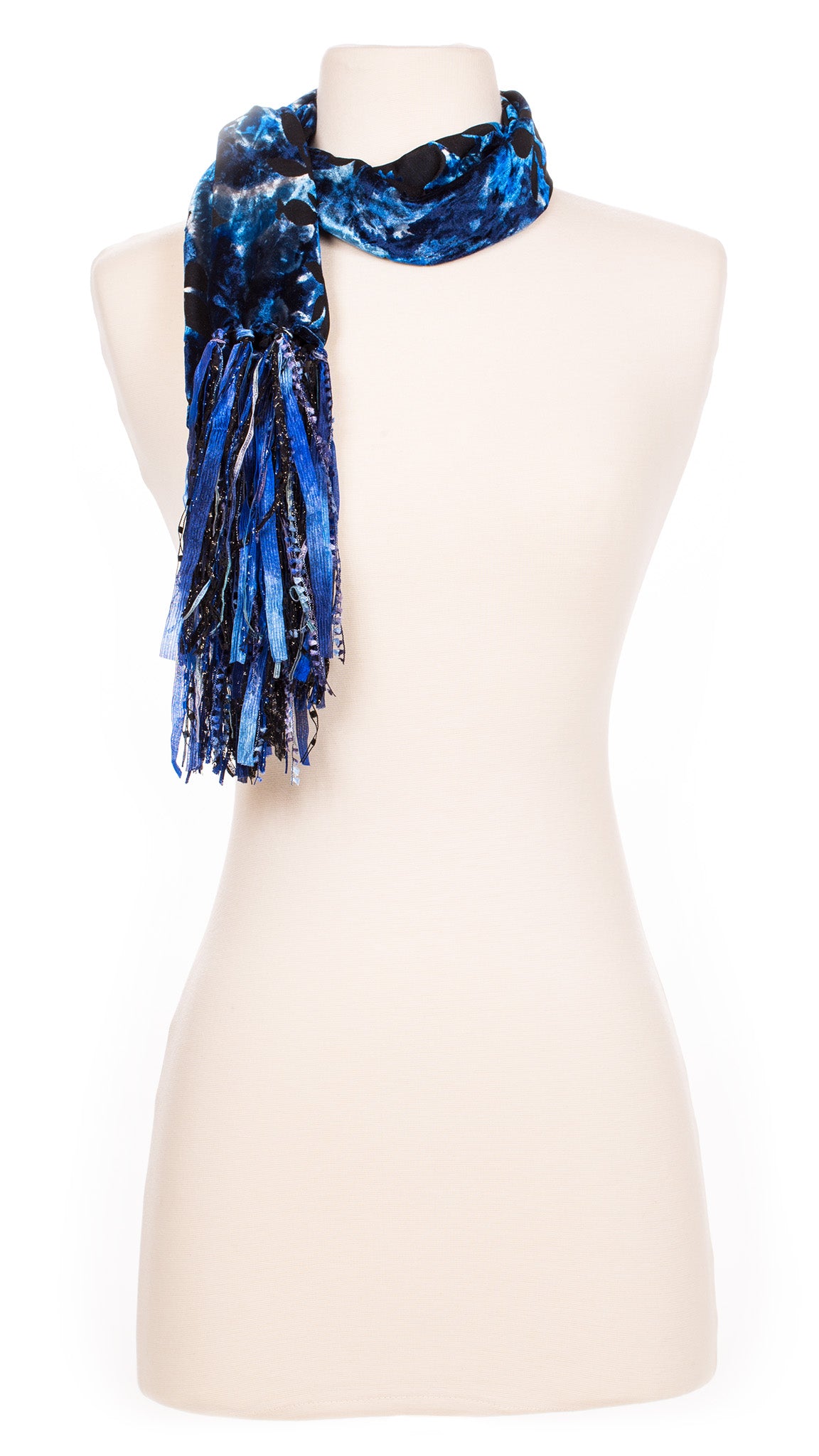Sapphire Botanical Velour Scarf