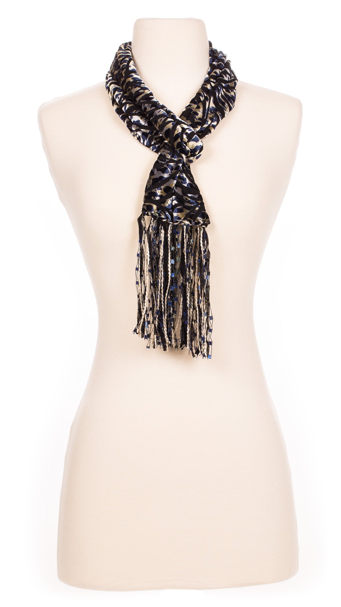 Navy Safari Velour Scarf