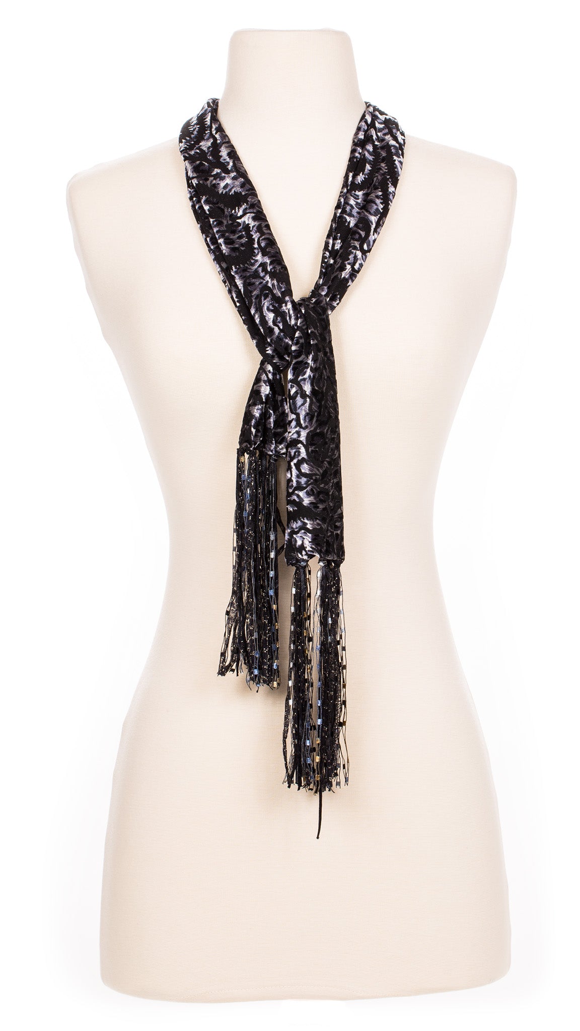 Graphite Leopard Velour Scarf