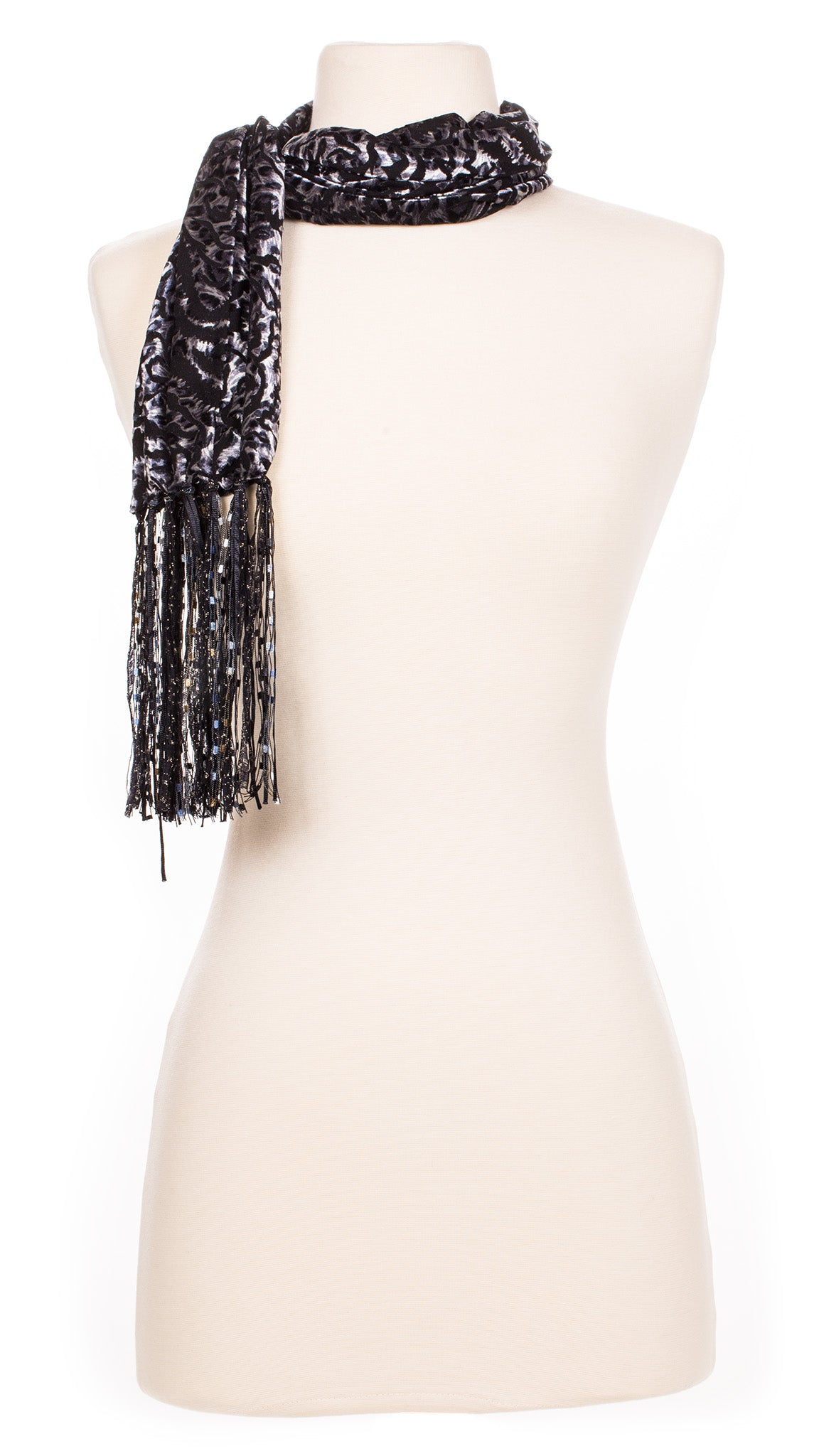 Graphite Leopard Velour Scarf