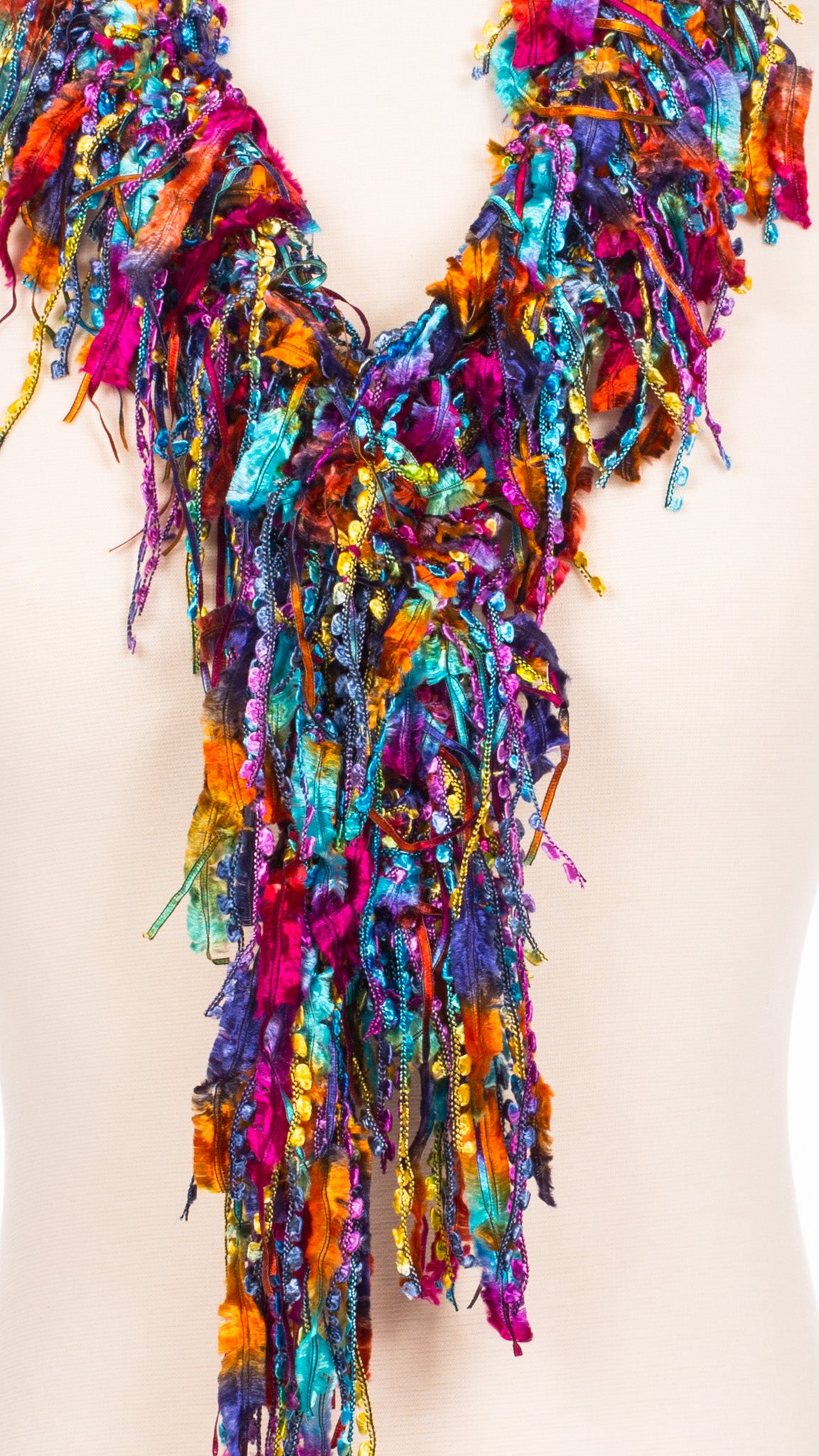 Mardis Gras Fringe Scarf