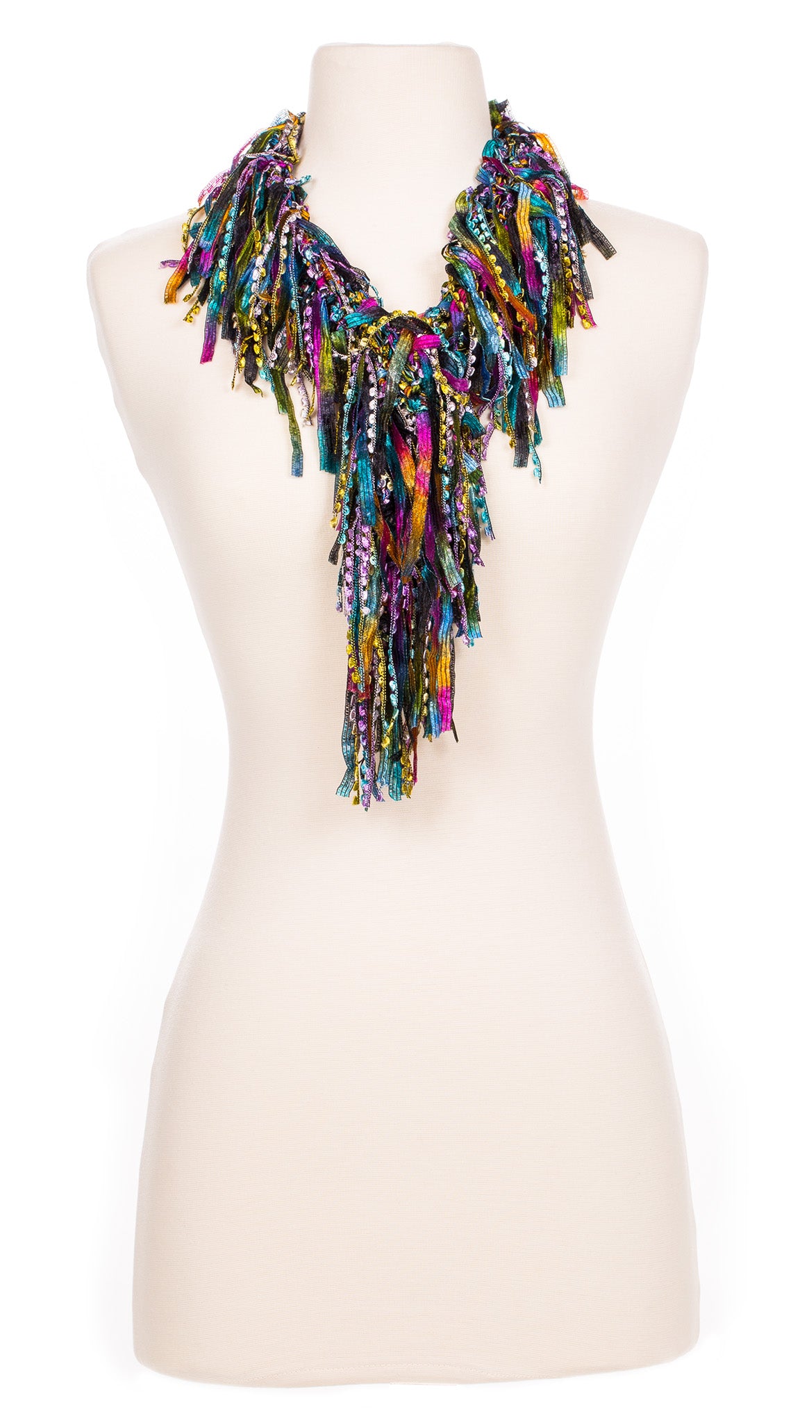 Sophisticated Rainbow Fringe Scarf