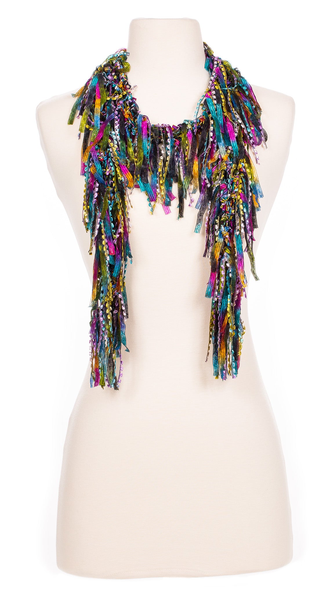 Sophisticated Rainbow Fringe Scarf
