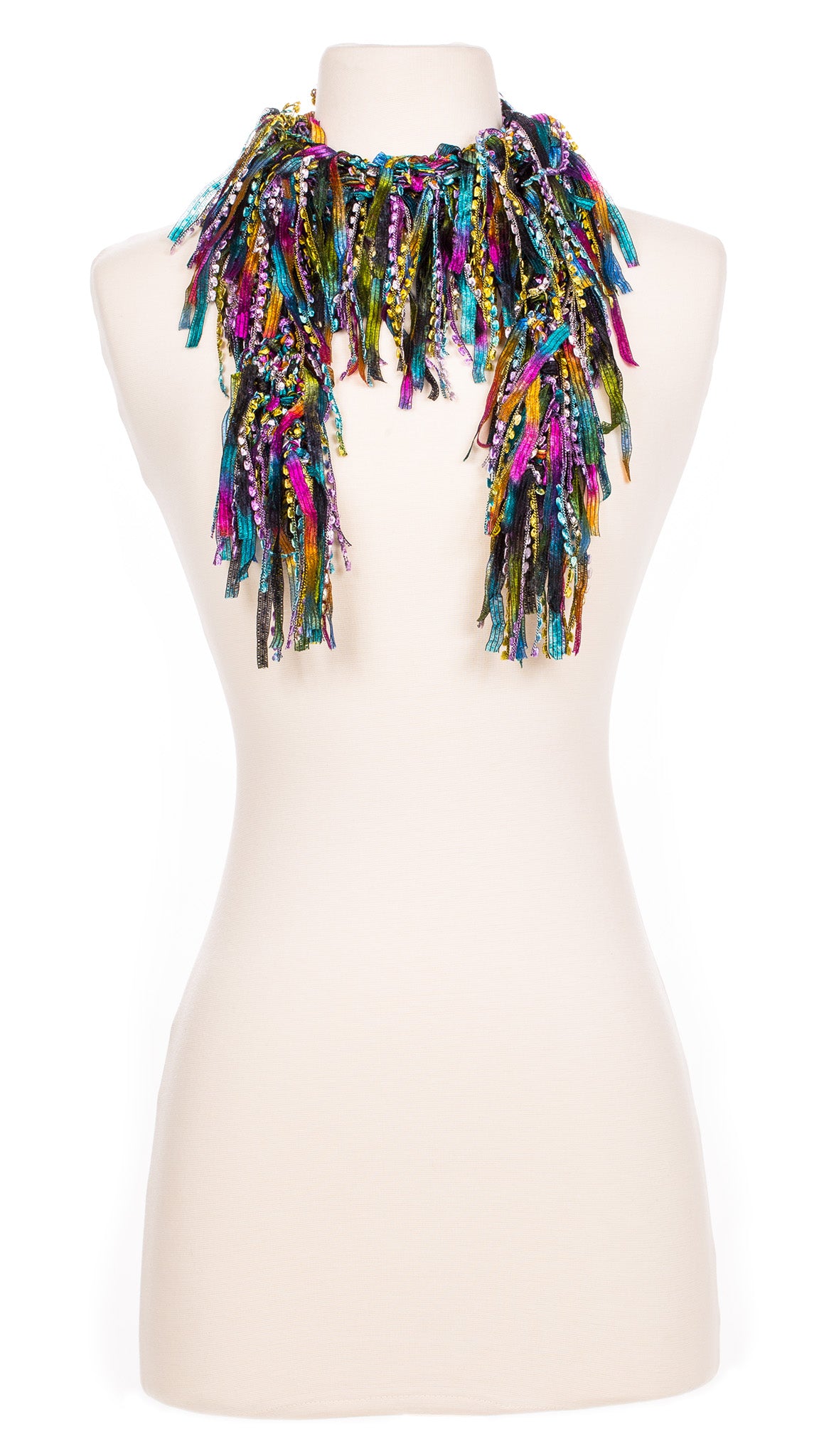Sophisticated Rainbow Fringe Scarf