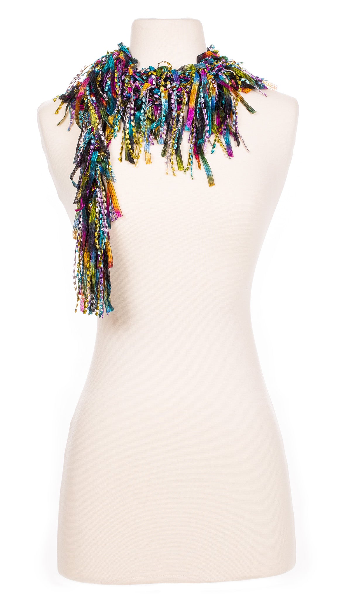 Sophisticated Rainbow Fringe Scarf