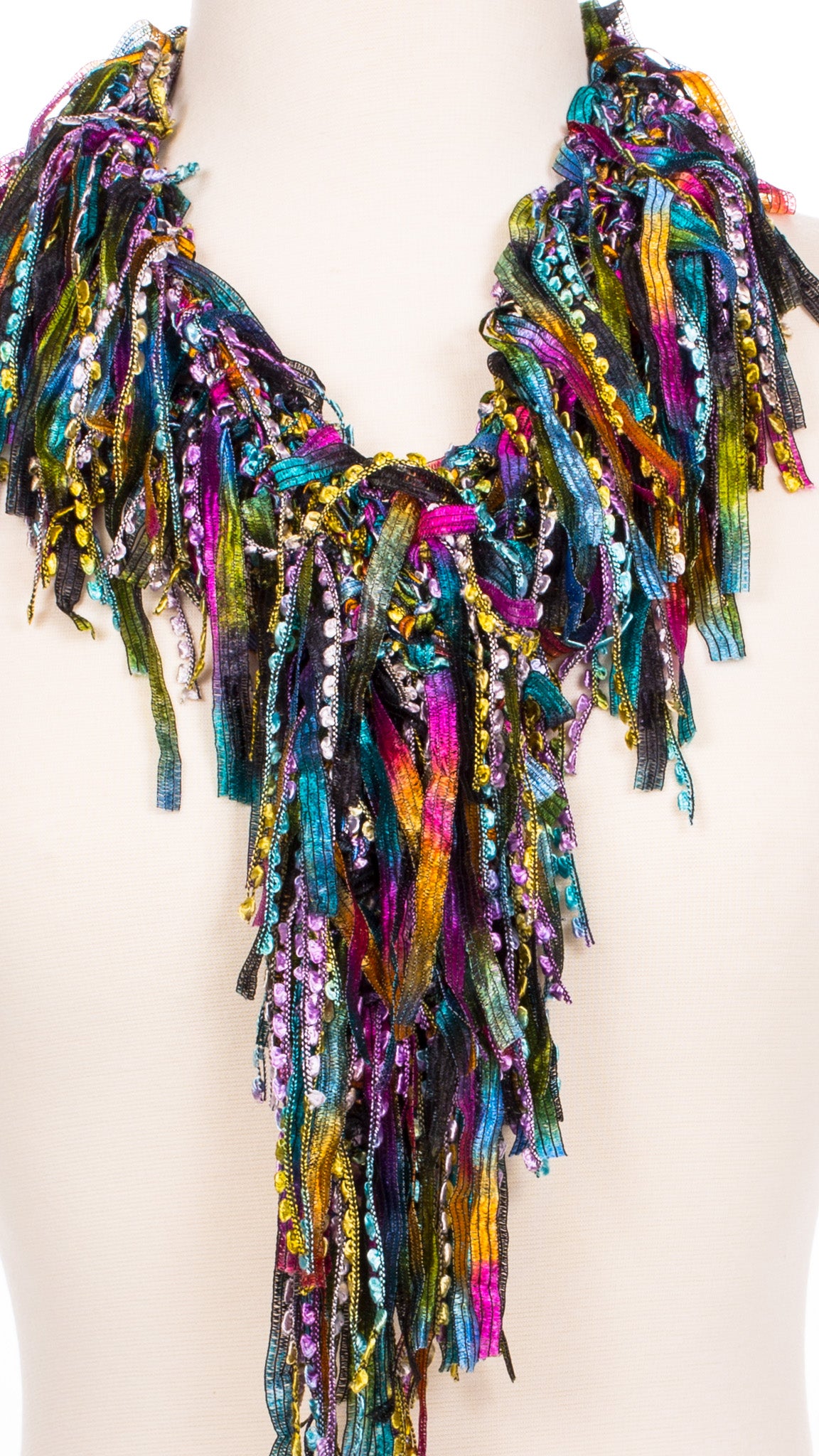 Sophisticated Rainbow Fringe Scarf