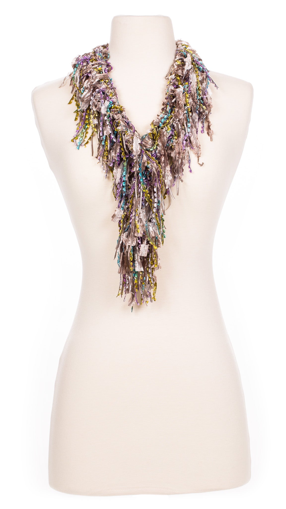Pewter Blends Fringe Scarf