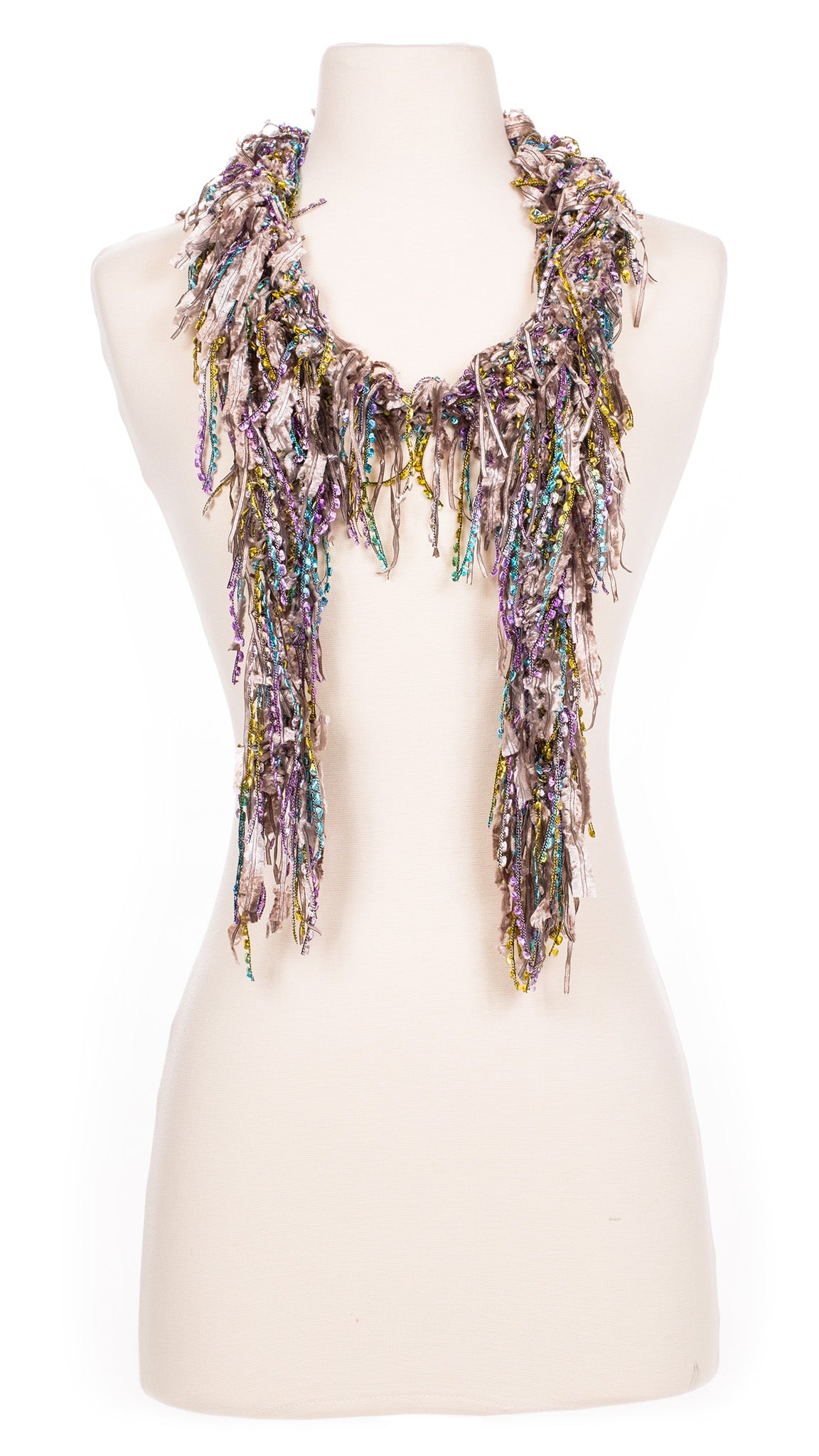 Pewter Blends Fringe Scarf