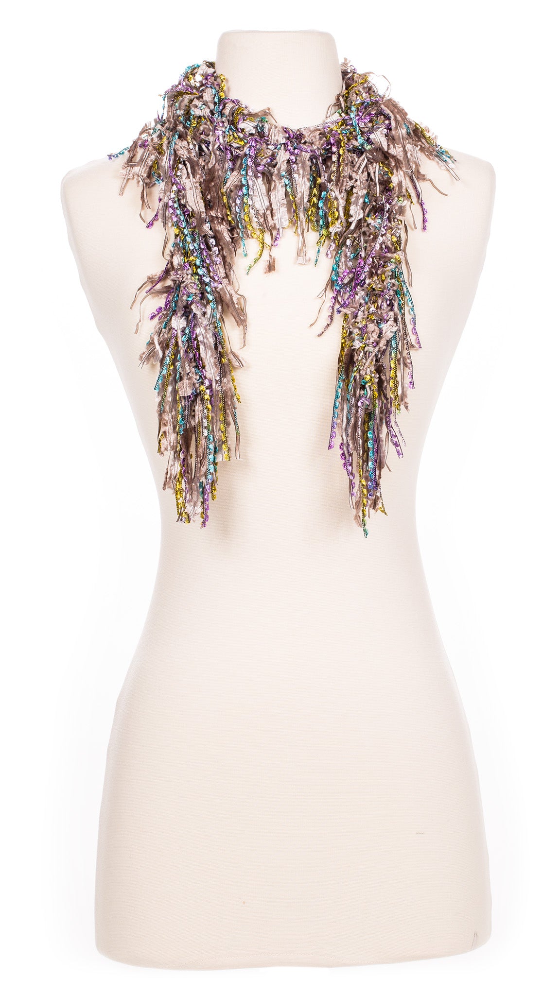 Pewter Blends Fringe Scarf