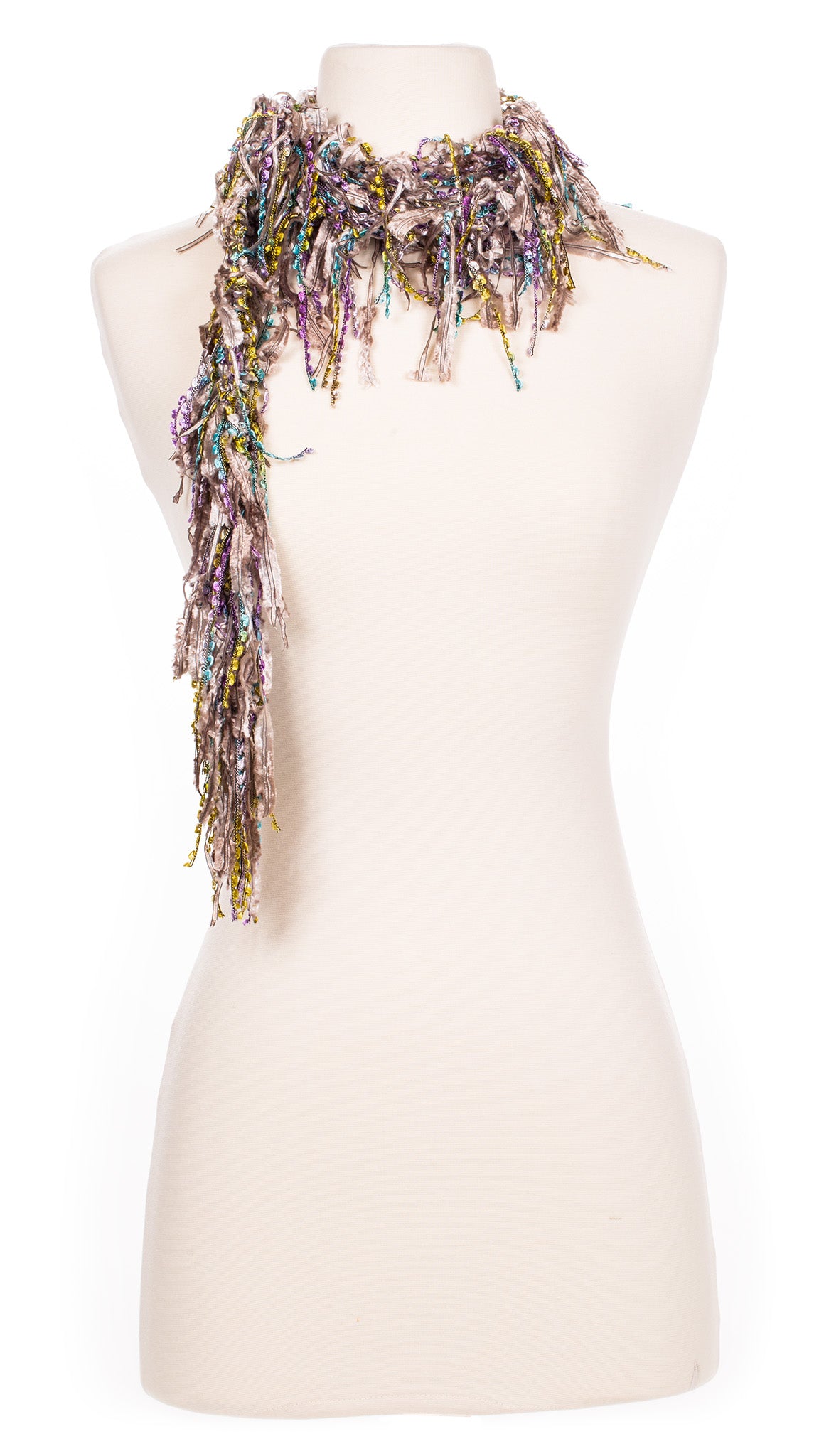 Pewter Blends Fringe Scarf