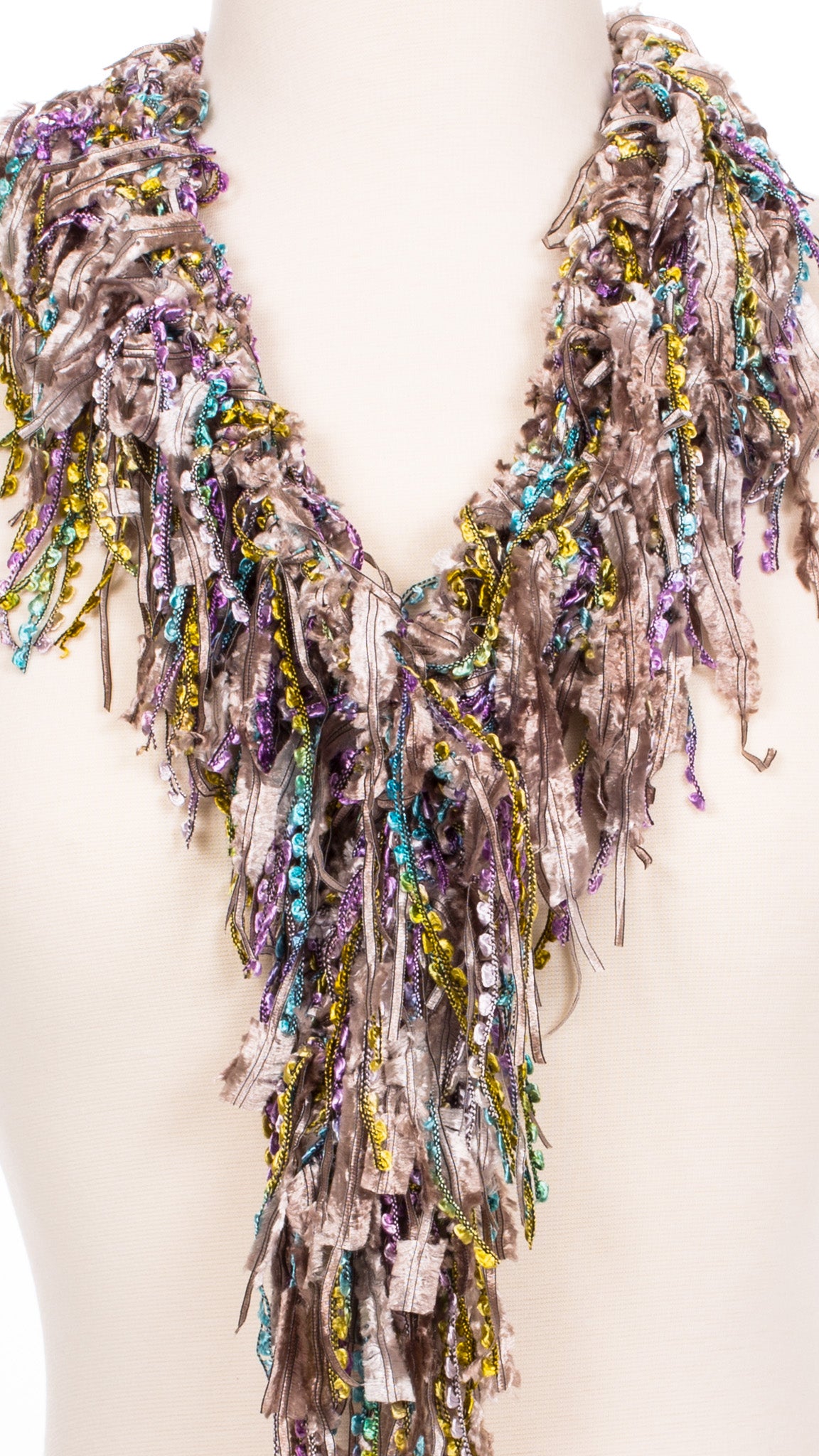 Pewter Blends Fringe Scarf