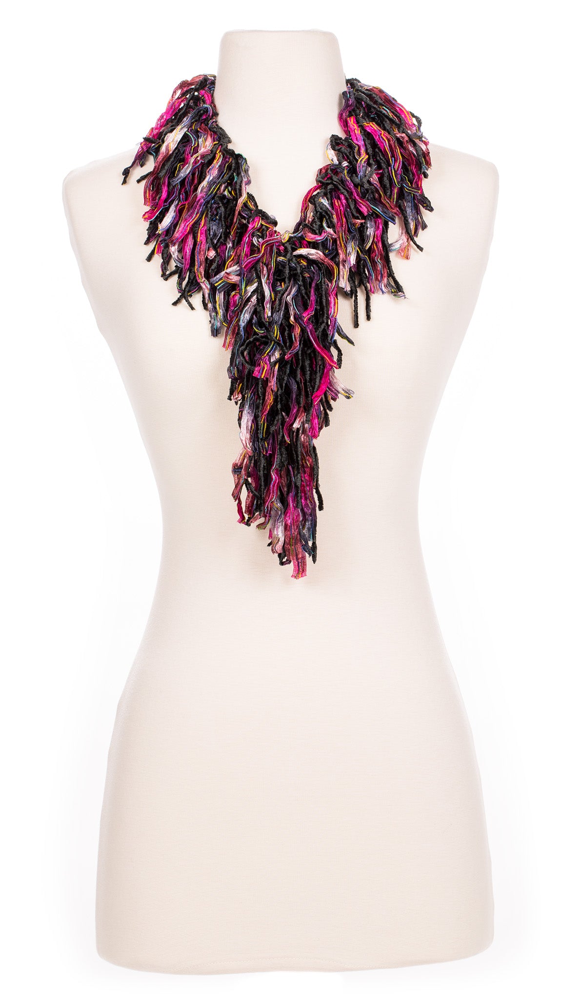 Magenta Greyshade Fringe Scarf