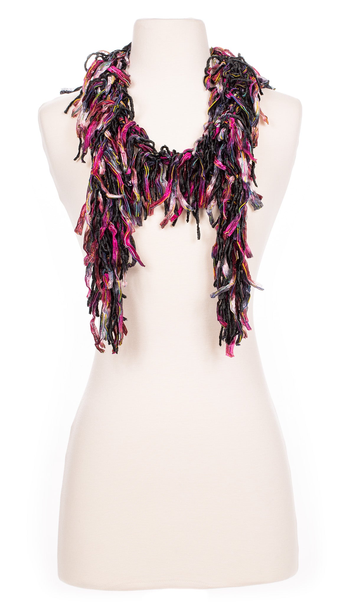 Magenta Greyshade Fringe Scarf