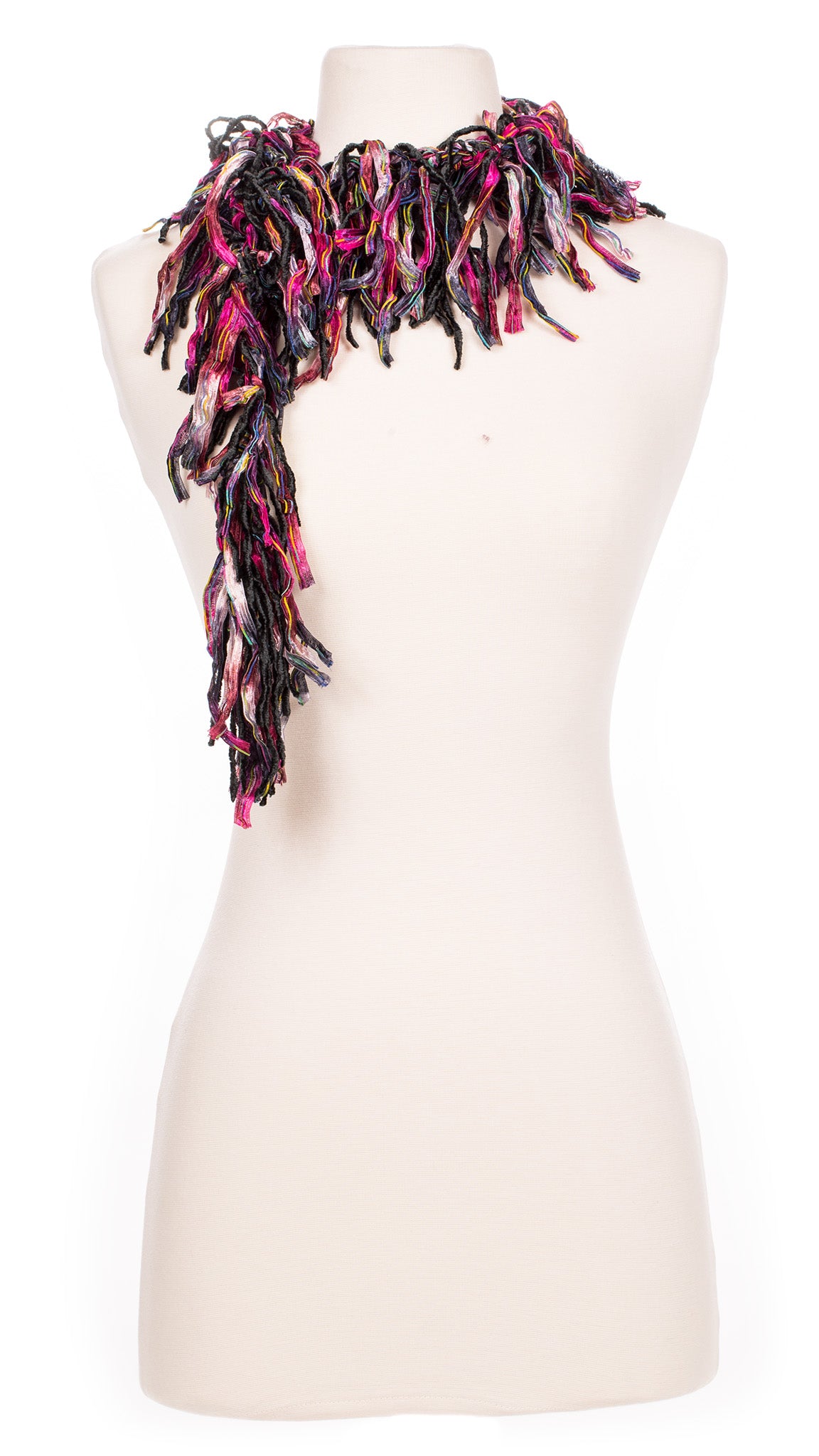 Magenta Greyshade Fringe Scarf