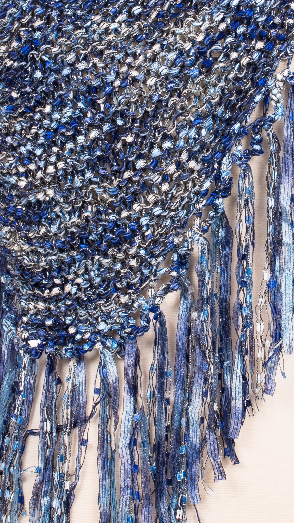 Denim Blues Knit Shawl