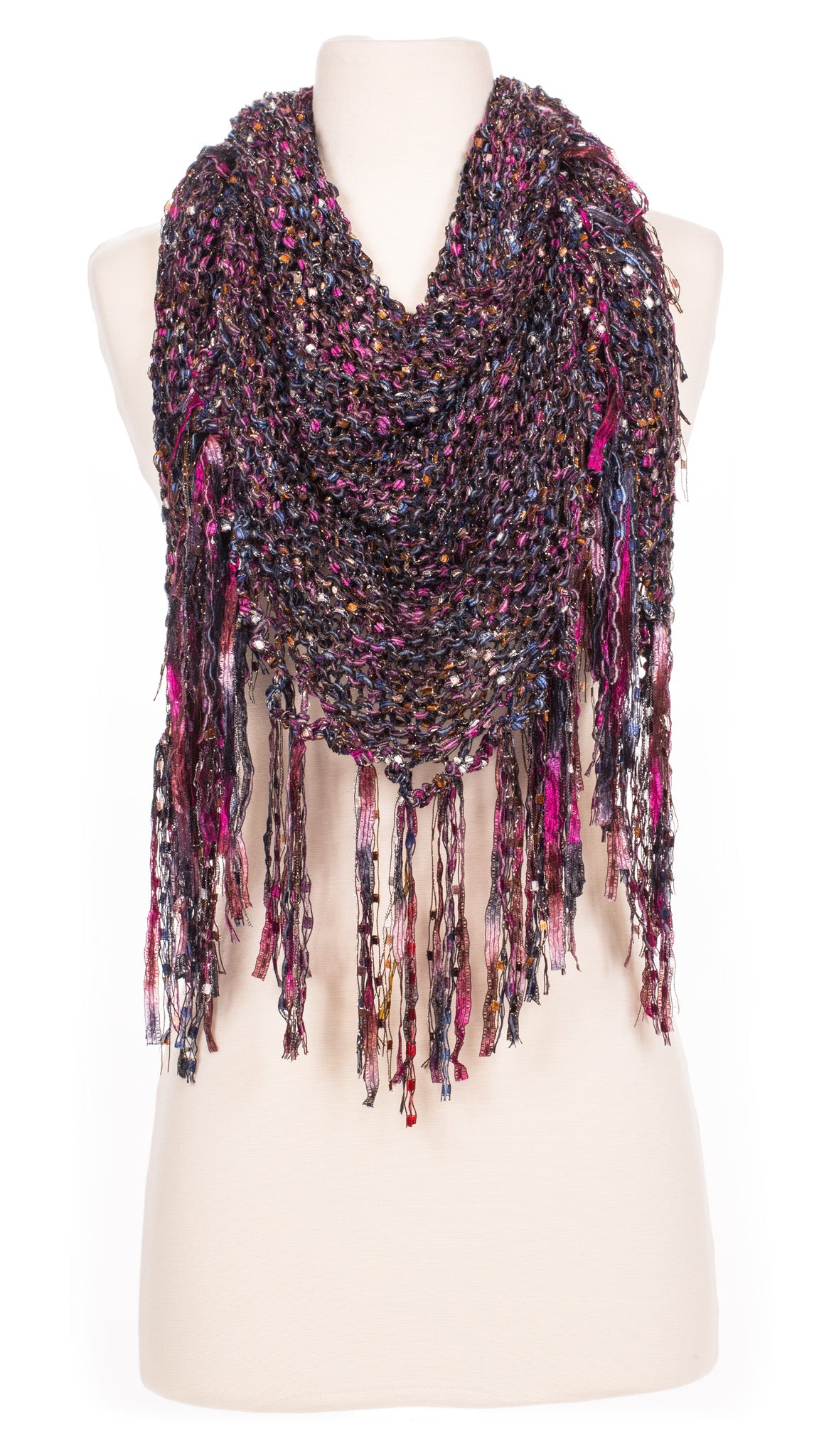 Earthy Plum Knit Shawl