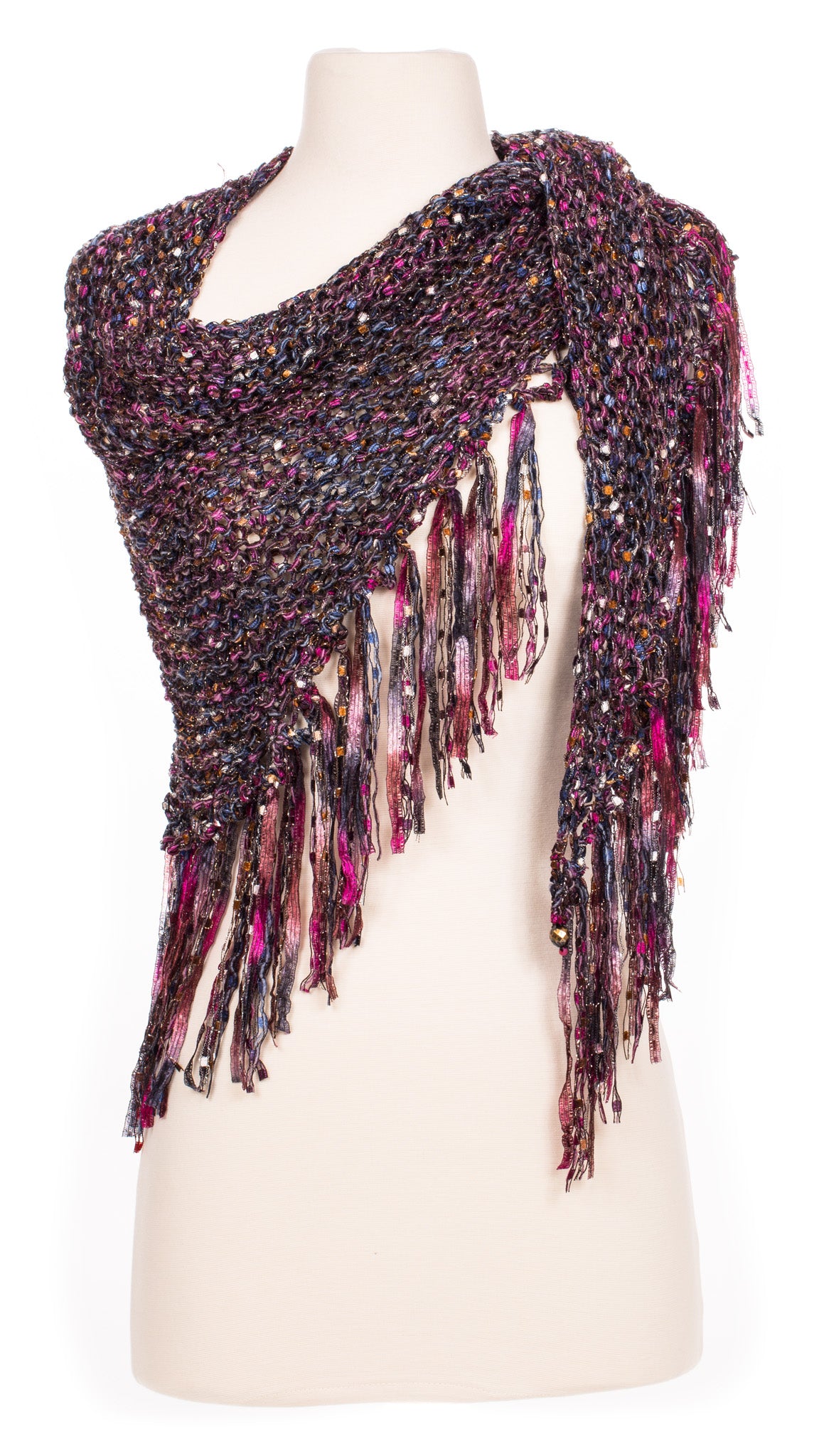 Earthy Plum Knit Shawl