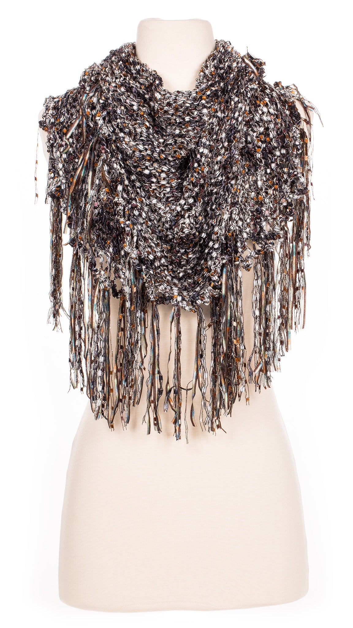 Coffee Spilled Newspaper Knit Shawl