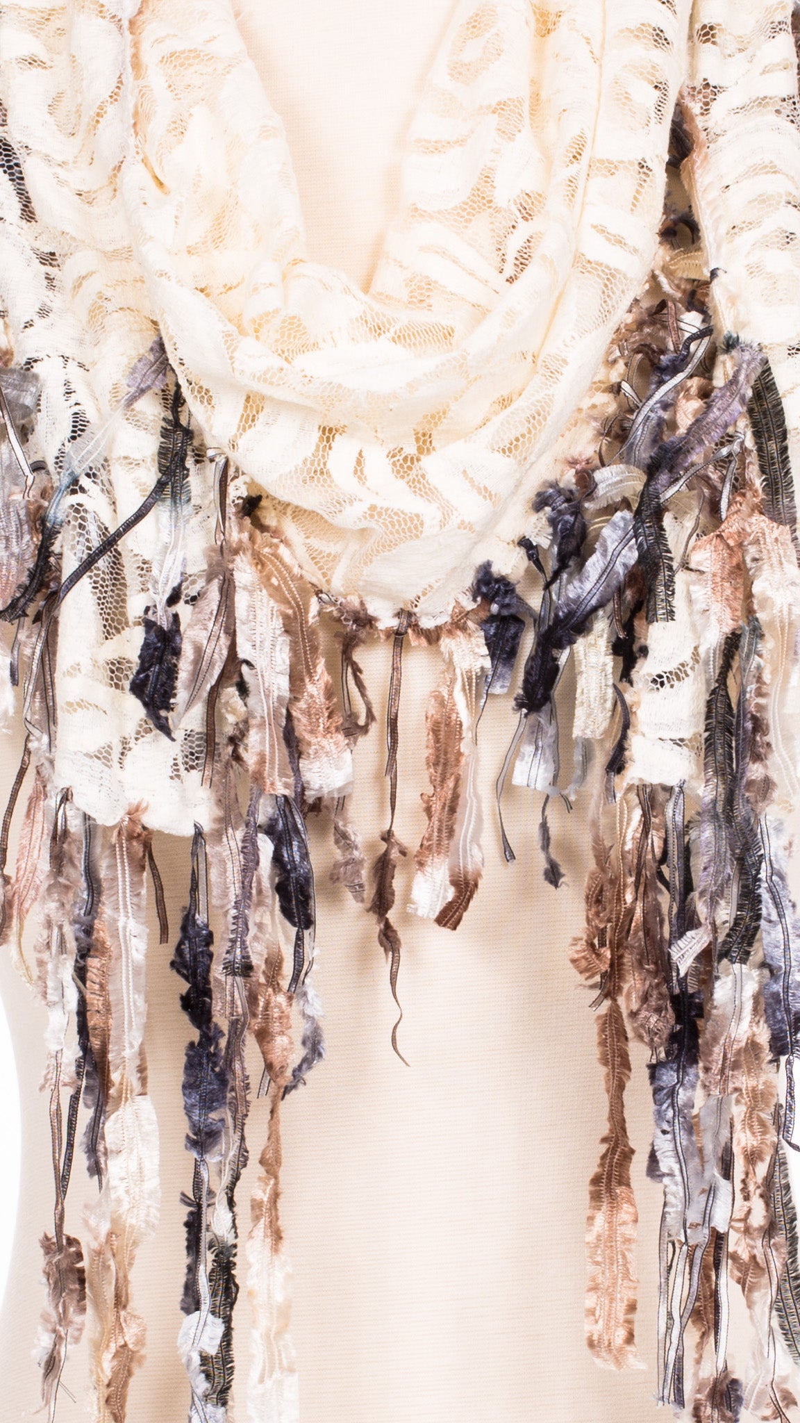 Ivory Lace Shawlette Scarf