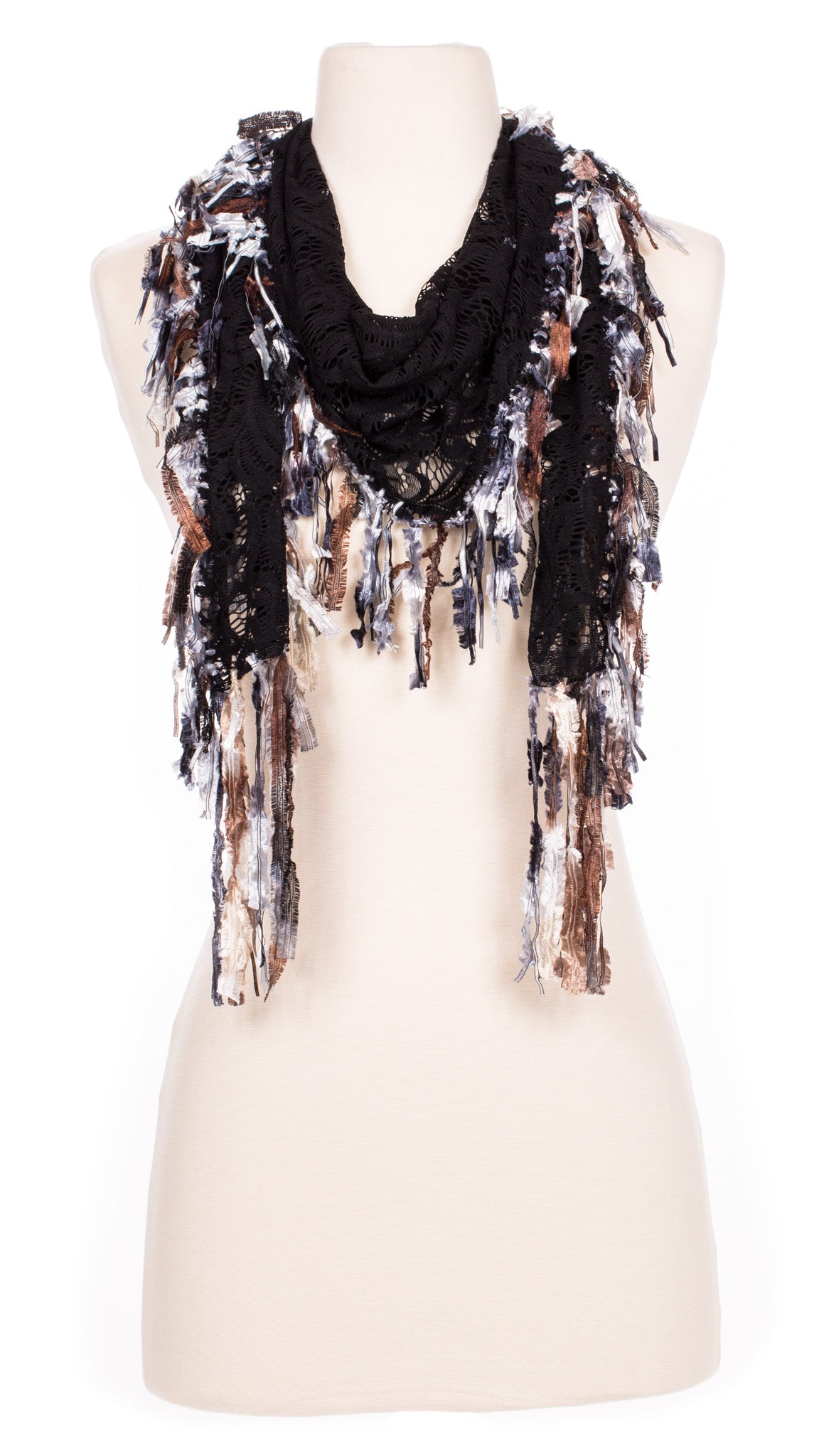 Black Lace Shawlette Scarf