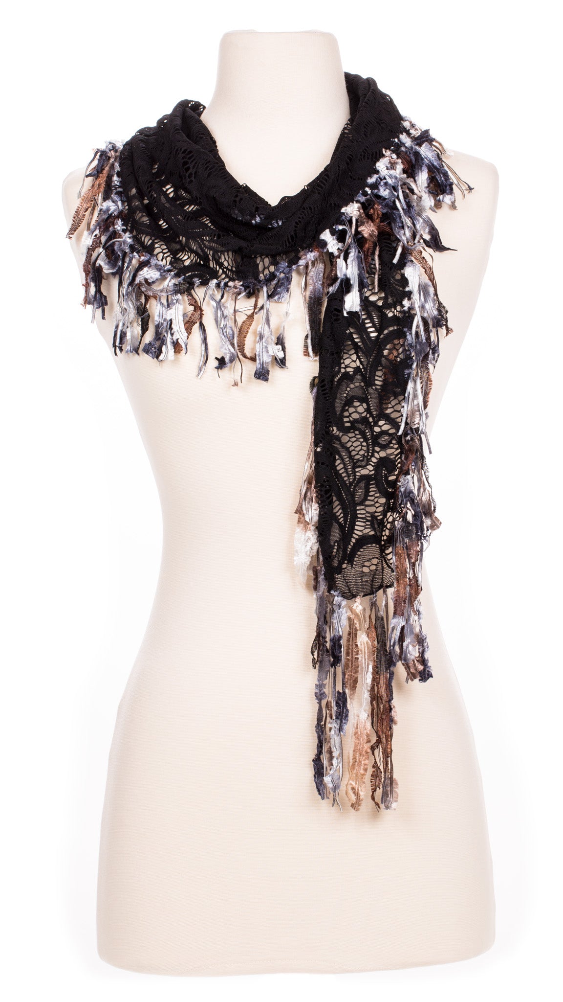 Black Lace Shawlette Scarf