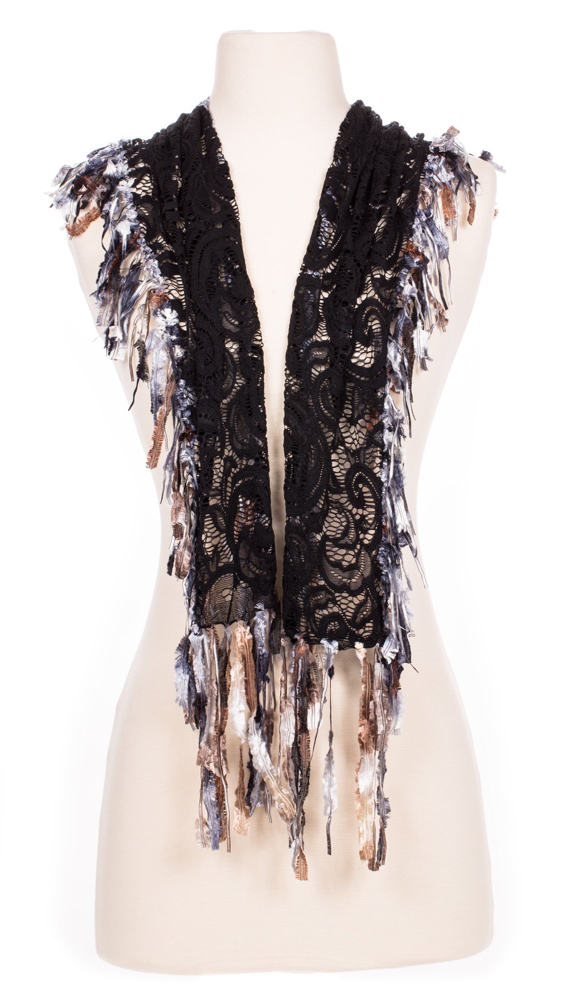 Black Lace Shawlette Scarf