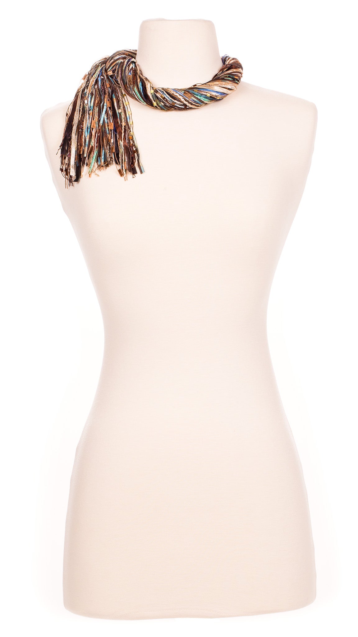 Multi Natural Earth Hues String Scarf
