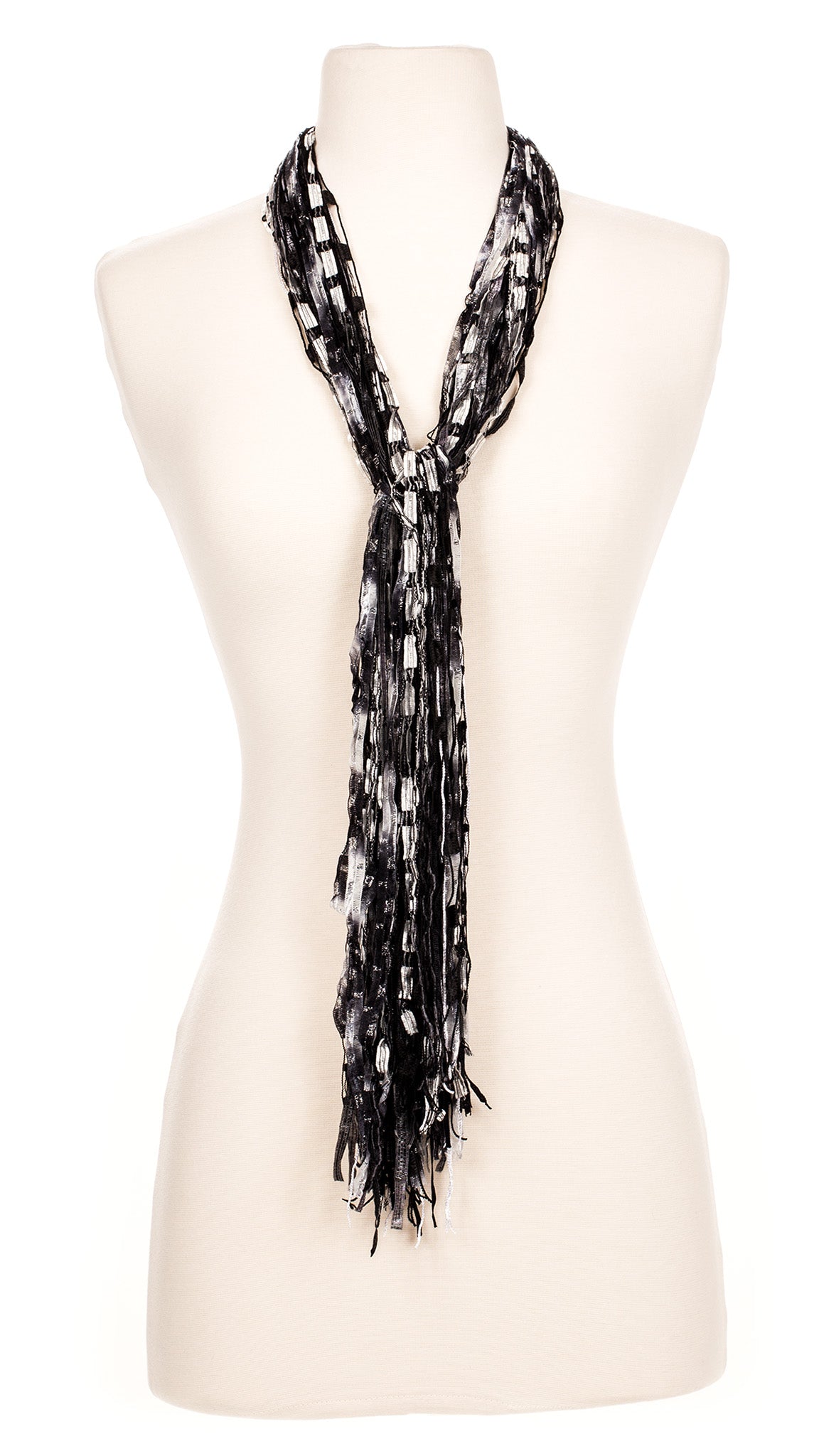 Black and White String Scarf